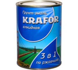 Грунт-эмаль Krafor НЦ-1356 по ржавчине шоколадная 1 кг 