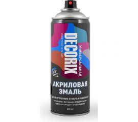 Аэрозольная универсальная эмаль Decorix (акриловая; черный; глянцевый; 520 мл) 0101-01 DX 