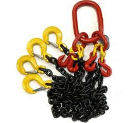 Цепной четырехветвевой строп с укорачивающими крюками ТамбовТехСнаб 4сц 6.7 т, 7 м 7930130712029 