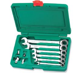 Набор комбинированных трещоточных ключей Jonnesway W45110S 