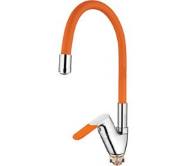 Смеситель для кухни LEDEME L4153-7 гибкий шланг, боковой, оранжевый 65820 