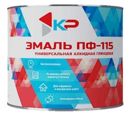 Краска быстросохнущая, атмосферостойкая КР ПФ-115 белая, 1,8 кг 4610044290693 