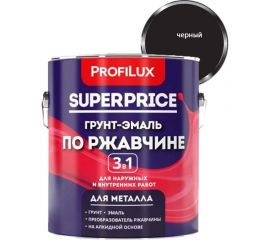 Грунт-эмаль по ржавчине 3 в 1 Profilux superprice черная, 1.9 кг МП00-000558 