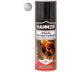 Термостойкая эмаль Hammer КО аэрозоль, серебристый, 520 мл, 0.27 кг, 5001, 800 ± 5 градусов ЭК000139188 