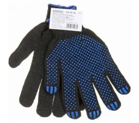 Хлопчатобумажные перчатки с ПВХ-покрытием точка STARTUL черные, р.9 ST7502 