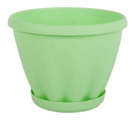 Горшок с поддоном Материя Пластика Знатный зеленый, диам. 110 мм, 0.45 л 043157 