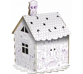 Картонный игровой развивающий домик-раскраска ЮНЛАНДИЯ Развивающий высота 130 см 880359 