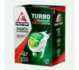 Комплект от комаров РАПТОР TURBO 40 ночей, прибор+жидкость 21861 Gk9560T 