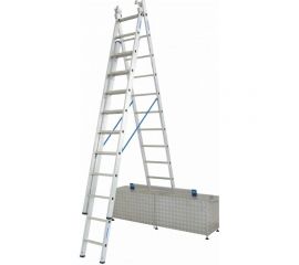 Трехсекционная универсальная лестница KRAUSE STABILO 3 х 10 перекладин с дополнительной функцией 133762 