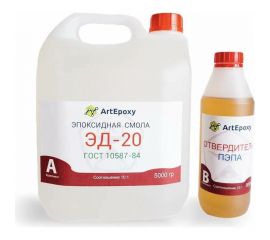 Эпоксидная смола ArtEpoxy ЭД-20 (5 кг; с отвердителем ПЭПА 500 гр) 21634 
