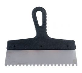 Шпатель из нержавеющей стали, 250 мм, зуб 6x6 мм, пластмассовая ручка СИБРТЕХ 85465 