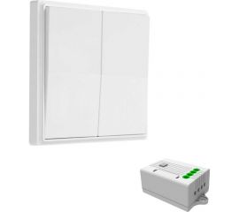 Дистанционный 2-клавишный выключатель GRITT Elegance белый комплект: 1 выключатель, 2 радиореле 12107 