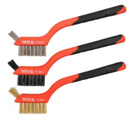 Набор металлических щеток YATO 3пр.180 мм с пласт. ручкой YT-6351 