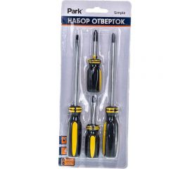 Набор отверток Park 4шт пластиковые рукоятки серия Simple 008361 