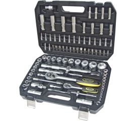 Набор торцевых головок ЭВРИКА 1*4""&1*2"", DR, 6-гранный, 94 предмета ER-80094 