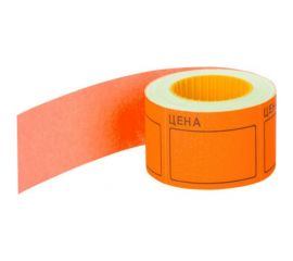 Ценник BRAUBERG Цена 50х40мм, большой, оранжевый самоклеящийся, комплект 5 рулонов по 200шт, 112360 