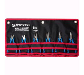 Набор шарнирно-губцевого инструмента Forsage мини, 6 предметов, 5""-125мм, на полотне F-50615 