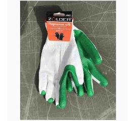 Универсальные хлопчатобумажные перчатки ZOLDER, с резиновым покрытием, размер 10, JP007 