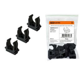 Крепеж-клипса для трубы TDM ПНД 16 мм, черная, 10 шт. SQ0405-0111 