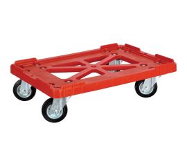 Тележка Тара.ру п/э 600х400 чёрные резиновые колёса, красный 08166 