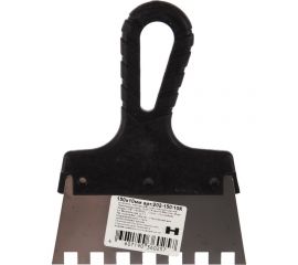 Зубчатый шпатель нержавеющая сталь 150мм зуб 10х10мм Jettools 202-150/10К 