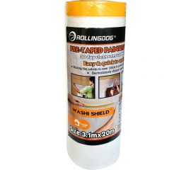 Пленка укрывная защитная с малярной лентой Washi Tape 3.1х20 м Rollingdog 81446 