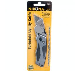 Турбо-нож NIKONA складной, 2-х позиционный ,со сменным лезвием из SK5 стали 33-057 
