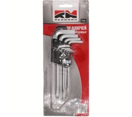Набор шестигранных с шаром ключей REDMARK 1.5, 2, 2.5, 3, 4, 5, 6, 8, 10 мм, 9 шт. RM93301 