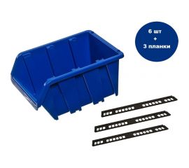 Набор ACCURATE лоток для метизов №2 (225х155х120 мм) 6 шт. с планкой 3 шт. ЛМ-2-225-6 