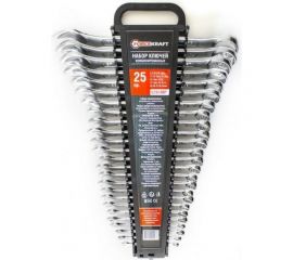 Набор комбинированных ключей FORCEKRAFT 25пр. в пластиковом держателе 49910 FK-5261MP 