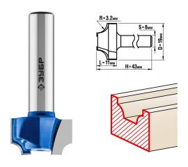 Пазовая фасонная фреза ЗУБР Профессионал №1, 19х11 мм 28740-19 
