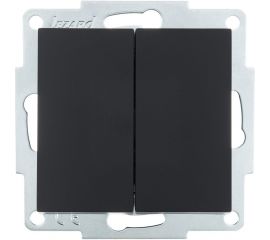 Двойной выключатель Lezard VESNA чёрный бархат 742-4288-101 