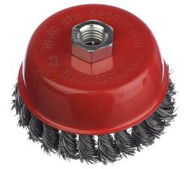 Щетка-чашка (100 мм; М14; крученая проволока) vertextools 12200-100 