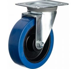 Колесо поворотное (160 мм; игольчатый подшипник; грузоподъемность 350 кг; полипропилен; эластичная резина) СТЕЛЛА-ТЕХНИК N48160RBL 