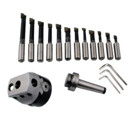 Головка расточная d 75 мм, D расточки 12-120 мм, КМ3 с комплектом резцов Т15К6 из 12 шт CNIC 47151 