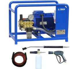Профессиональная мойка высокого давления C-TECH TR (200 бар, до 900 л/ч, 5.5 кВт) + комплект Практик TR2015ES2E4BP2FM-10-SF60 