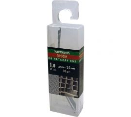 Сверло по металлу PROFI HSS-G P6M5 (10 шт; 1.0x34 мм) Росомаха 703010 