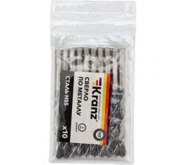 Сверло по металлу (10 шт; 7x109x69 мм; HSS) KRANZ KR-91-0623 