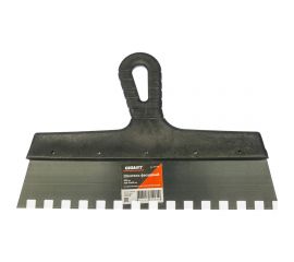 Фасадный шпатель Gigant 300 мм зуб 10х10 мм из нержавеющей стали с пластиковой ручкой SPT 026 