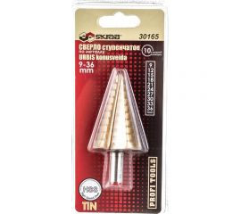 Сверло по металлу ступенчатое (9-36 мм; 10 ступеней; TiN) SKRAB 30165 