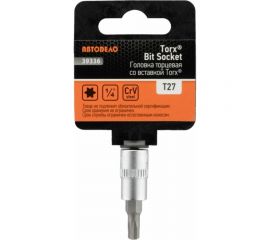 Головка со вставкой TORX T27, 1/4""DR, 38 мм АвтоDело 39336 15553 