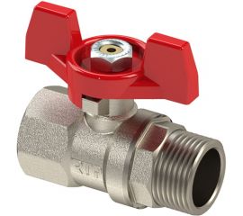 Кран шаровой RTP латунный, вн/нар., PN 25, ручка бабочка, G1 34877 
