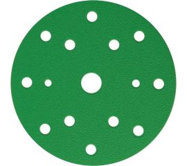 Круг шлифовальный FILM L312TV (100 шт; 150 мм; на липучке; 15 отв; зелёный; P80) SUNMIGHT 53006 