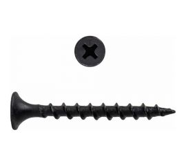 Саморез по дереву для гкл КВАДРА черный, PH2, редкая резьба, 3.5x32 yп. 20 шт. 350321208120 