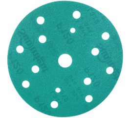 Круг шлифовальный FILM L312TV (100 шт; 150 мм; на липучке; 15 отв; зелёный; P120) SUNMIGHT 53008 