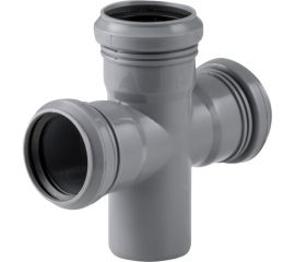 Канализационная одноплоскостная крестовина 50/50/50, 87 градусов, серый 36527 