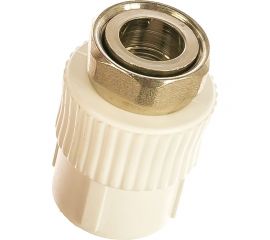 Муфта с накидной гайкой PRO AQUA PP-R белая d-25 мм 3/4" PA29014b 