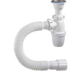 Бутылочный сифон ORIO малый корпус, с литым выпуском 1 1/2х40, с гибкой трубой 40-40/50 А-32019 