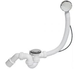 Слив-перелив McAlpine с автопереливом, L575 х 34 мм, нержавеющая сталь 70 мм сливной пробкой, MRB2C-PB 