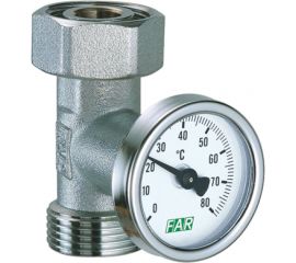 Хромовая вставка FAR 3/4" евроконус с термометром 0-80 С FK 3433 34 